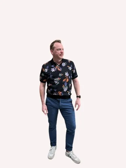 Gebloemde polo