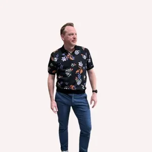 Gebloemde polo